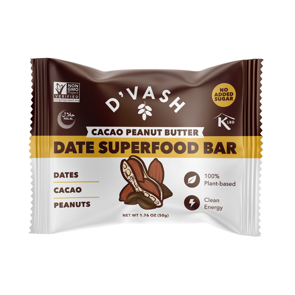 Cacao Peanut Butter Date Energy Bars - 6 Pack