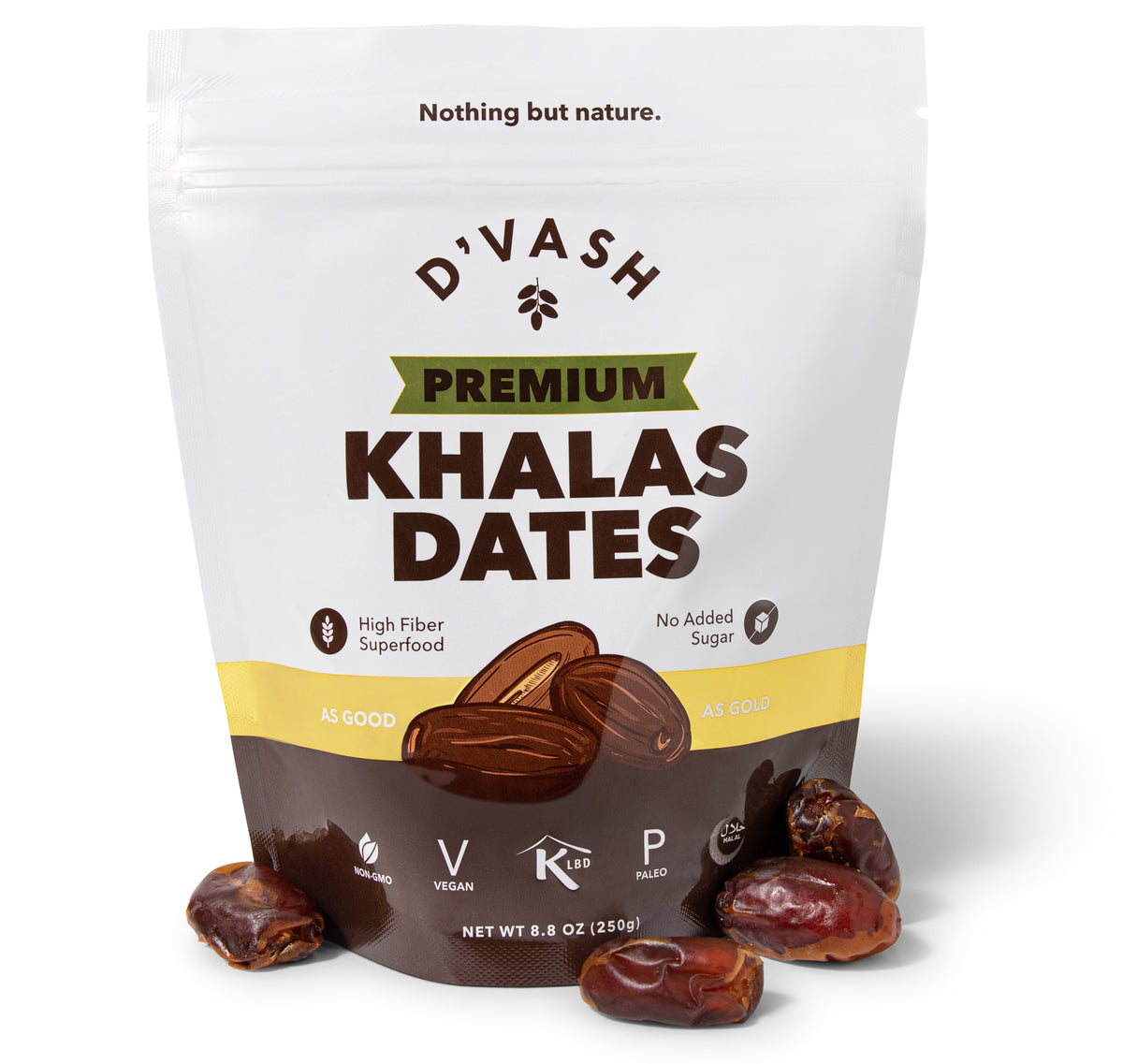 Premium Khalas Dates 250g D'vash Organics